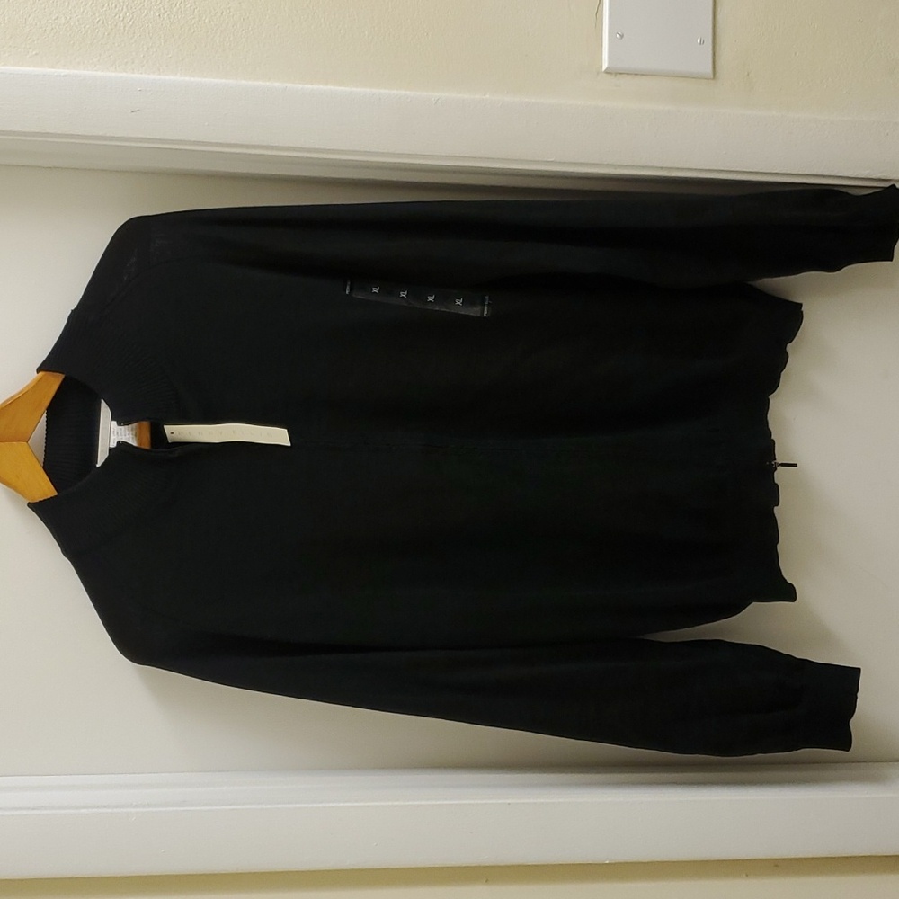 New with tags Perry Ellis full zip black cardigan size XL